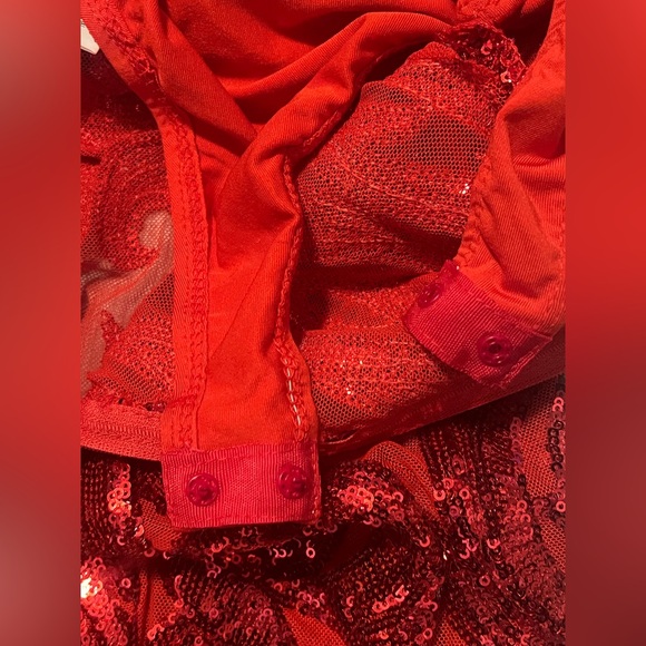 Red Sequin Midi Dress - Picture 13 of 14